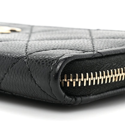 Chanel Caviar Quilted CC Zip Around Card Holder Black 9 of 11