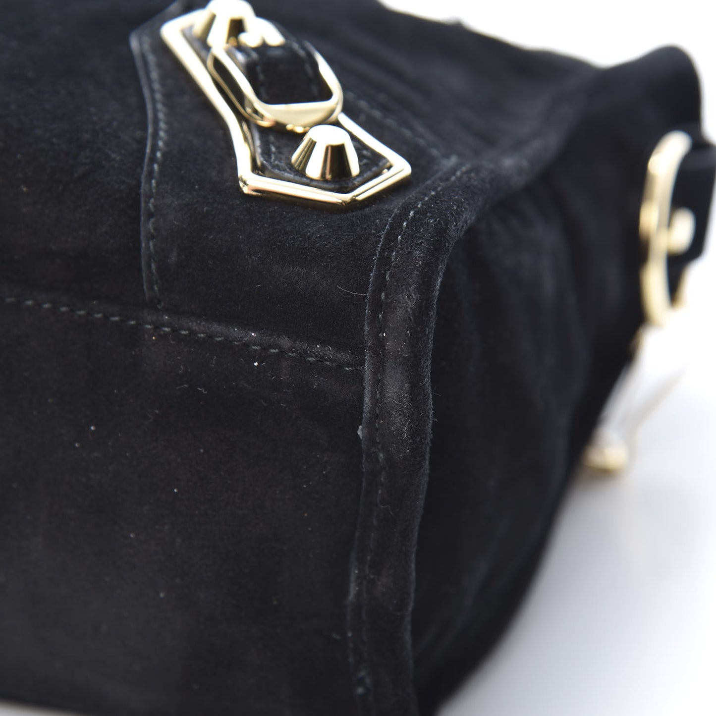 Suede Gold Metallic Edge Hardware S City Black