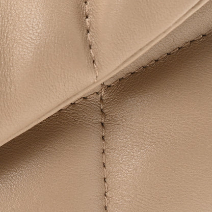 Saint Laurent Lambskin Quilted Toy Loulou Puffer Monogram Chain Satchel Dark Beige 8 of 11