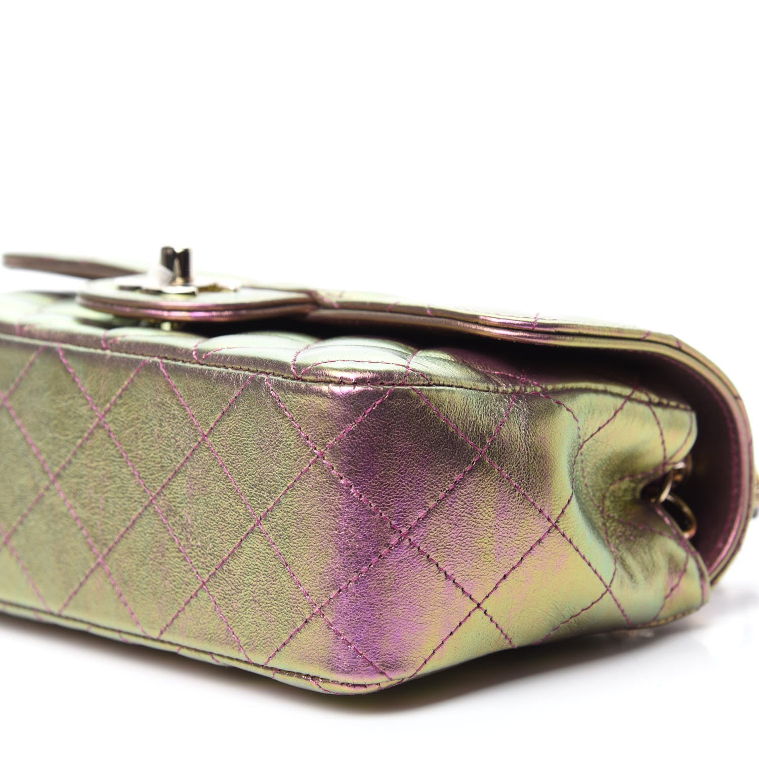 Chanel Iridescent Lambskin Quilted Mini Rectangular Flap Purple 7 of 11