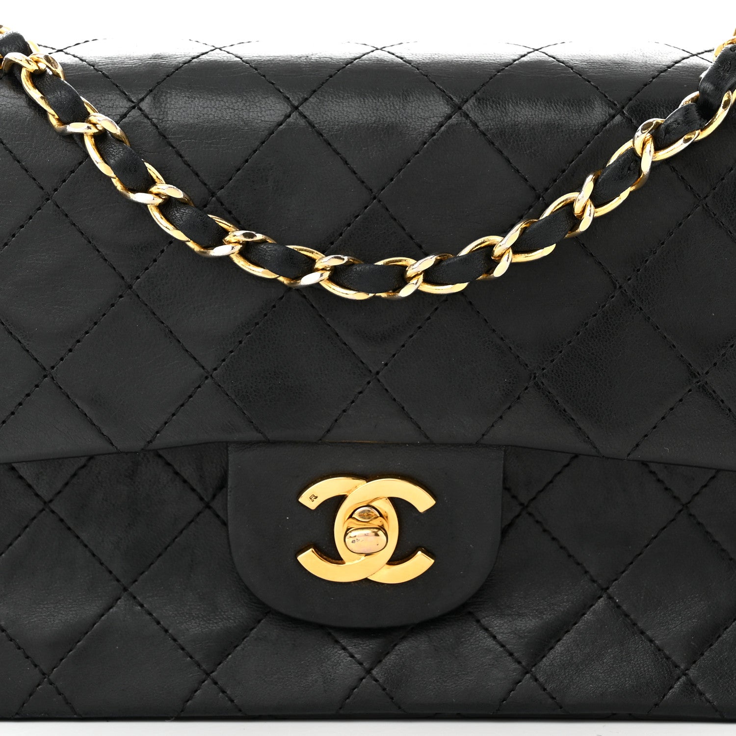 Chanel Lambskin Quilted Small Double Flap Black 9 of 15