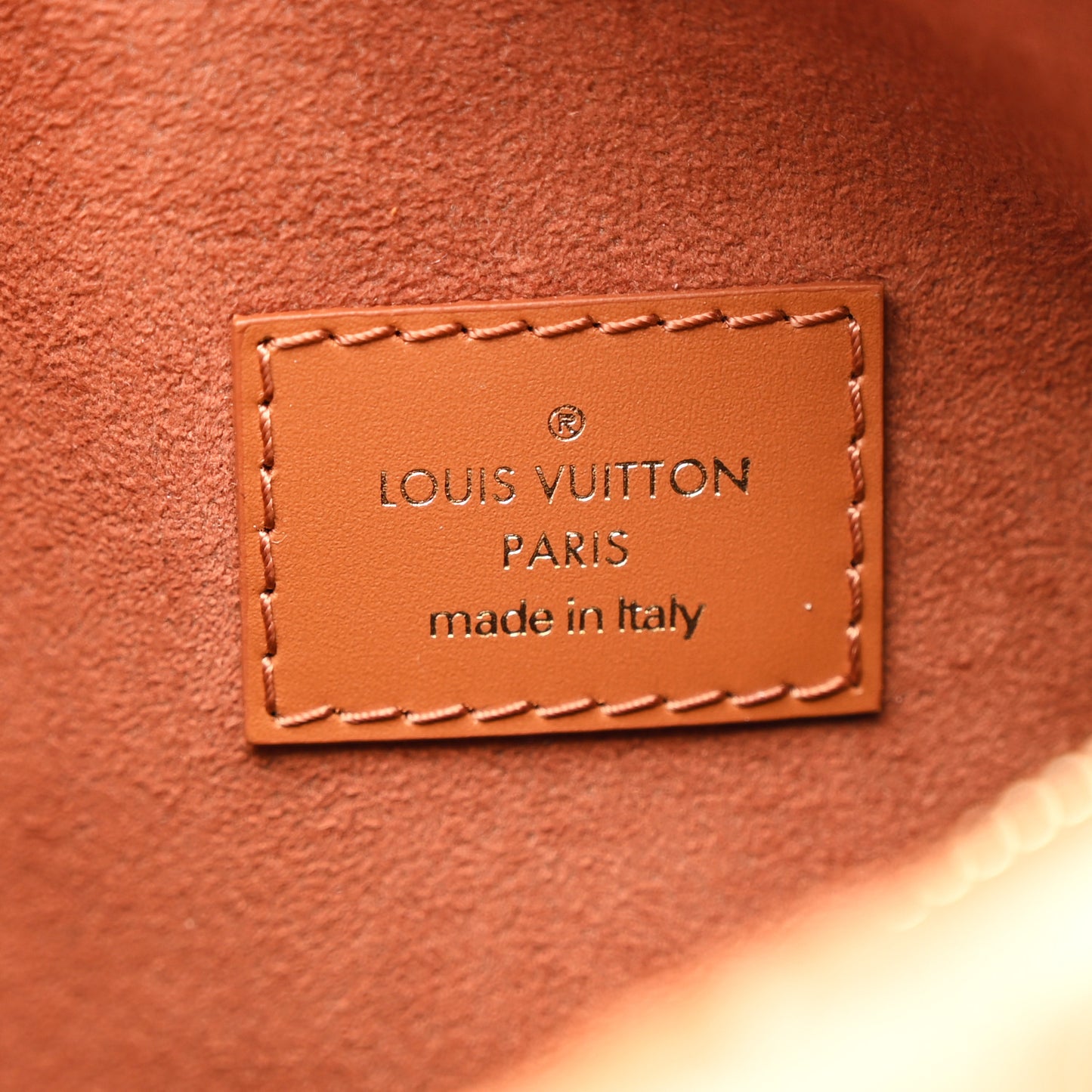 Calfskin Debossed Monogram Side Trunk Tan