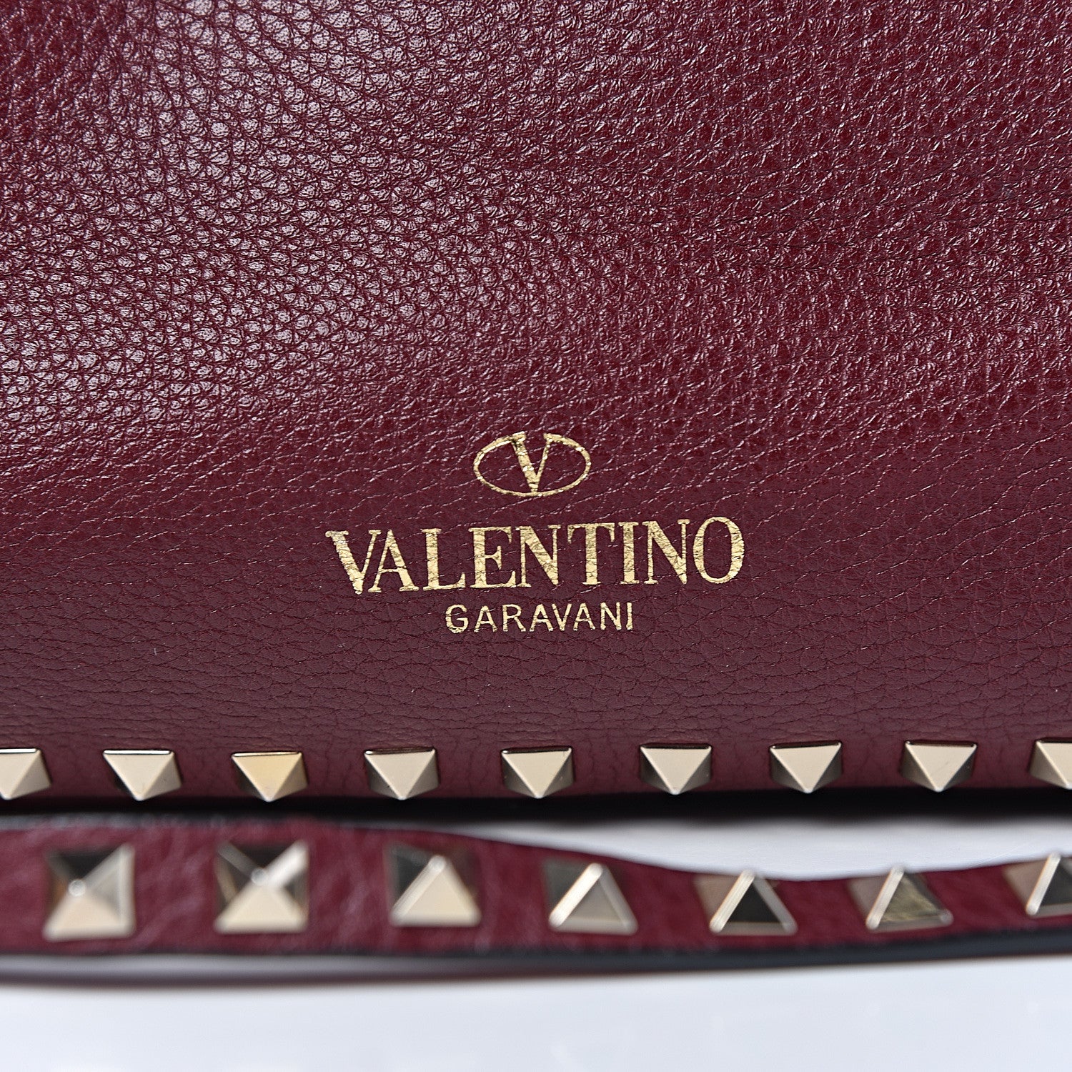 Valentino Garavani Pebbled Calfskin Medium Rockstud Tote Cremisi 12 of 14