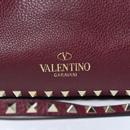 Valentino Garavani Pebbled Calfskin Medium Rockstud Tote Cremisi 12 of 14