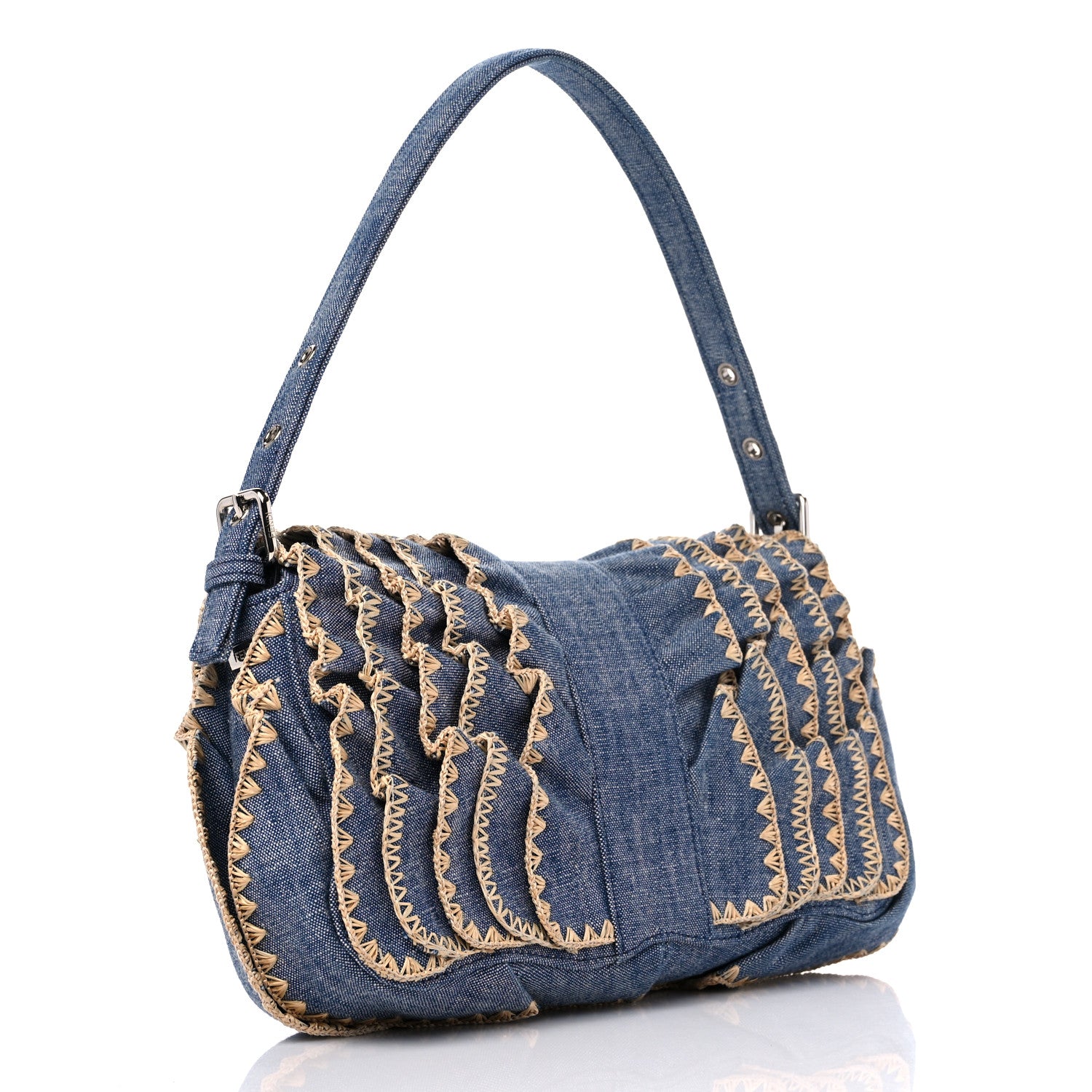 Fendi Denim F is Fendi Multi Waves Baguette Blue 3 of 9