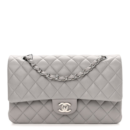 Chanel Lambskin Quilted Medium Double Flap Grey 1 of 11