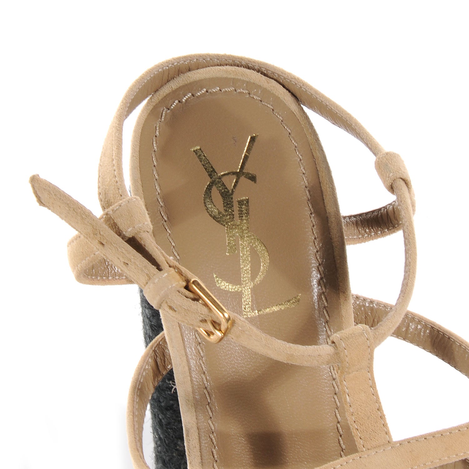 Saint Laurent Gipsy 105 Platform Cage Espadrille Sandals 10 11 of 12