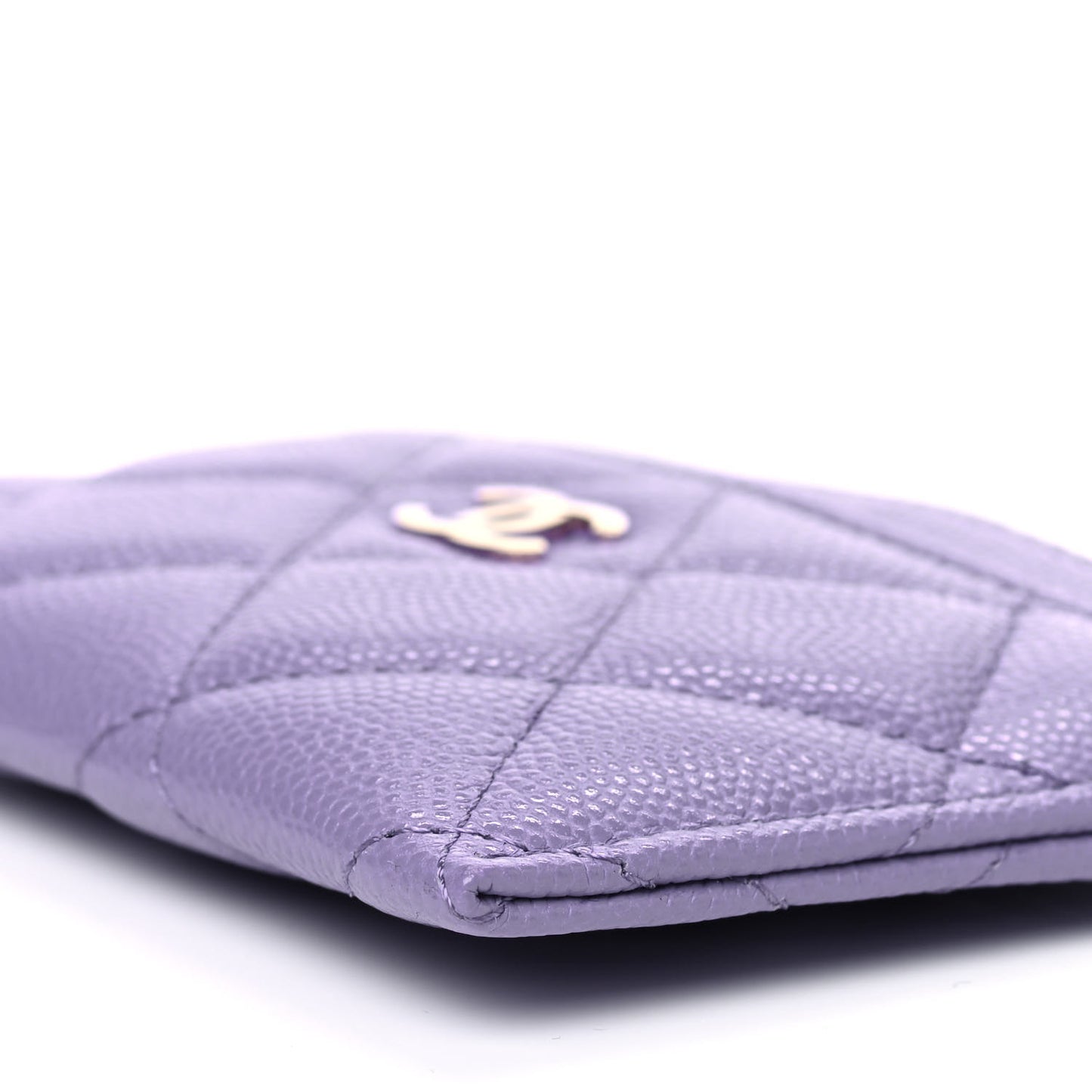 Caviar Quilted Card Holder Purple