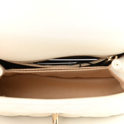 Chanel Iridescent Caviar Quilted Extra Mini Coco Handle Flap White 5 of 10