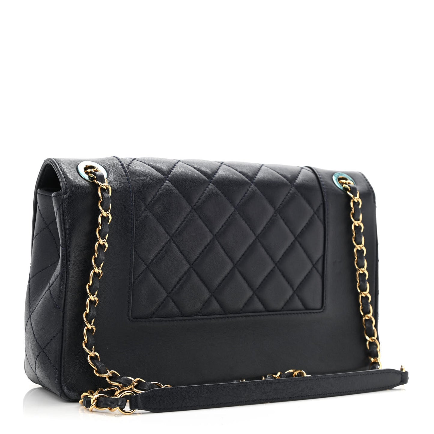 Sheepskin Quilted Vintage Mademoiselle Flap Navy