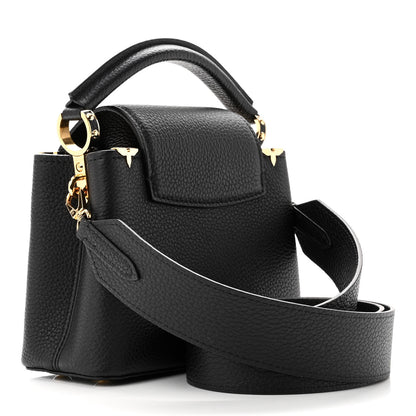 Louis Vuitton Taurillon Embellished Flower Crown Capucines Mini Black 2 of 9