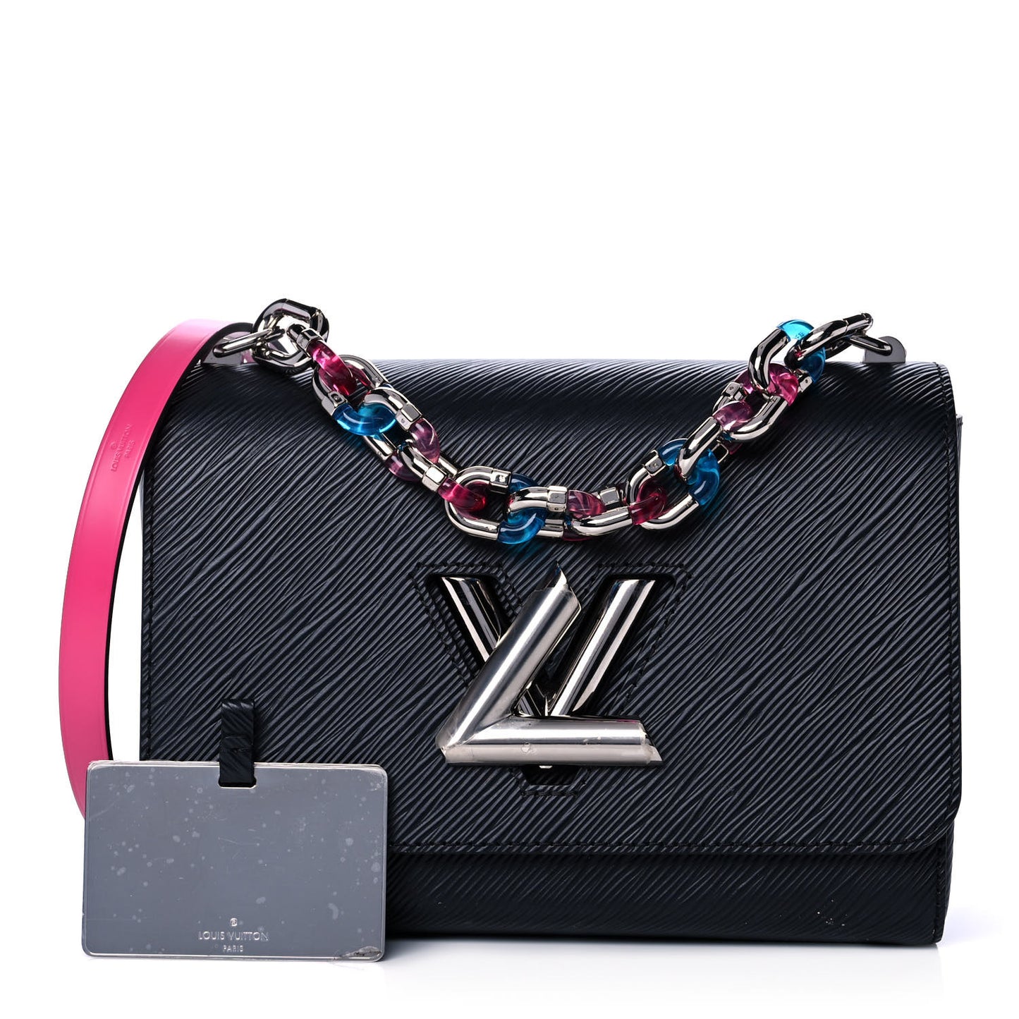 Epi Twist Shoulder Bag MM Black Pink