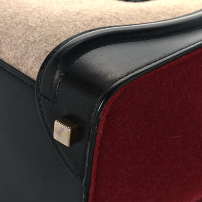 Celine Felt Smooth Calfskin Micro Tri-Color Luggage Brown Black 10 of 15