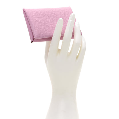 Hermes Epsom Calvi Card Case Mauve Sylvestre 2 of 8
