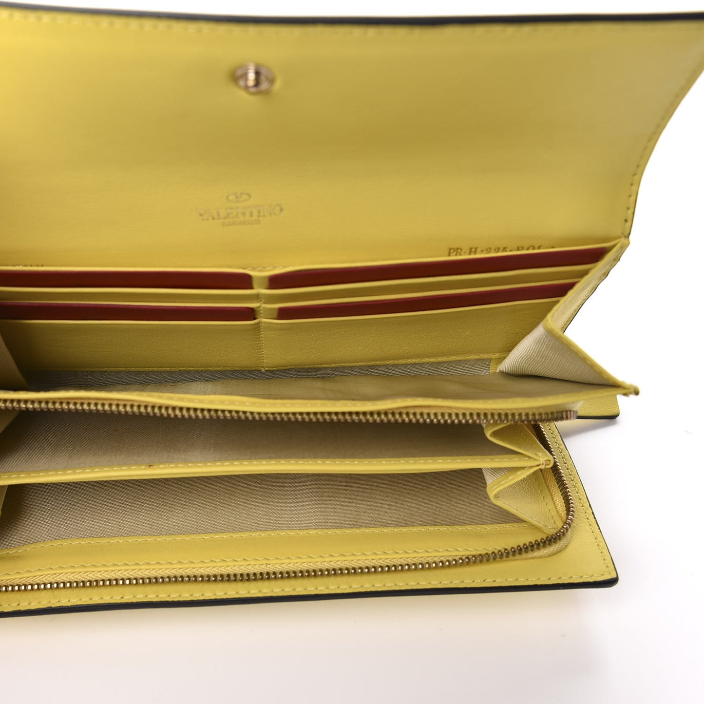 Calfskin Rockstud Wristlet Wallet Naples Yellow
