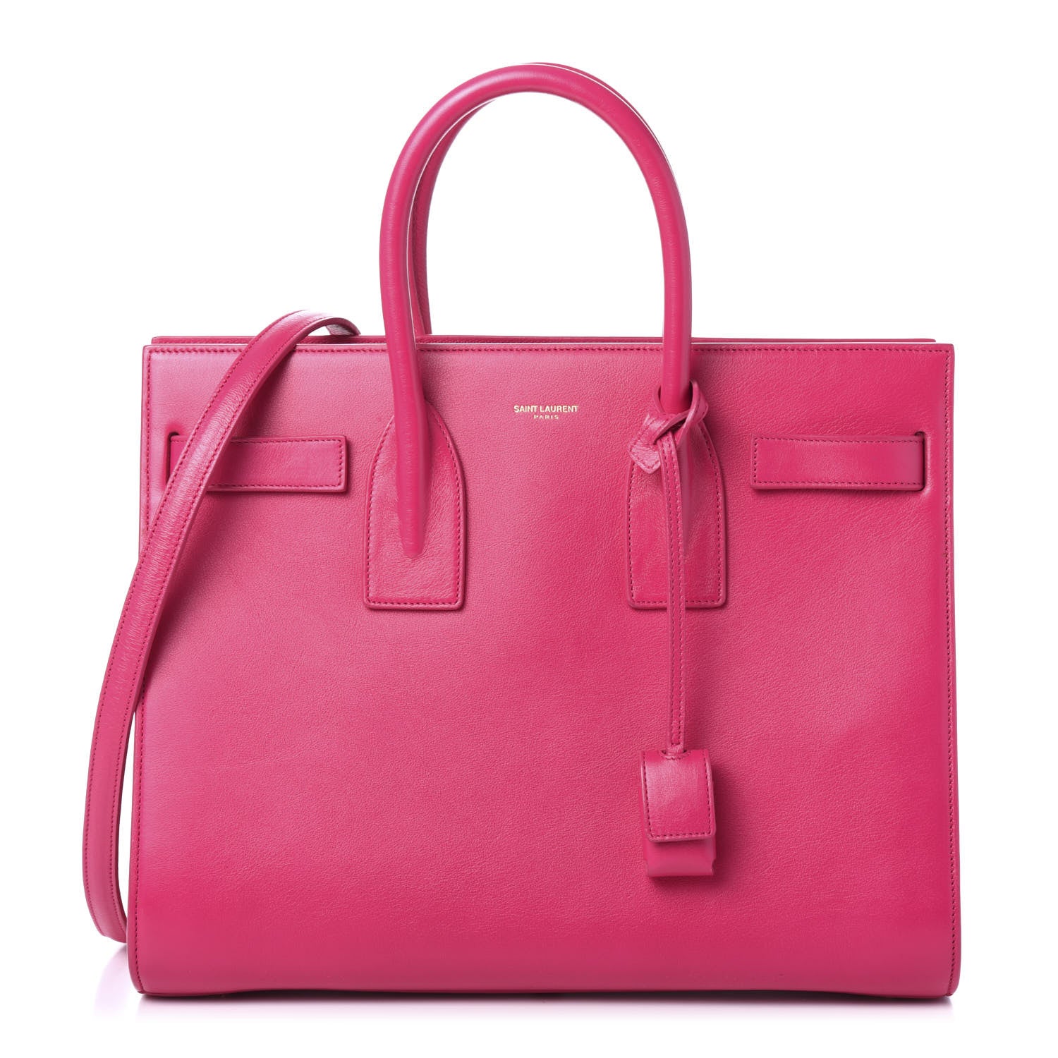 Saint Laurent Calfskin Small Sac De Jour Lipstick Fuchsia 1 of 9
