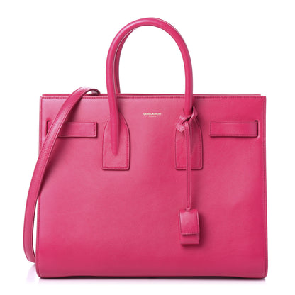 Saint Laurent Calfskin Small Sac De Jour Lipstick Fuchsia 1 of 9