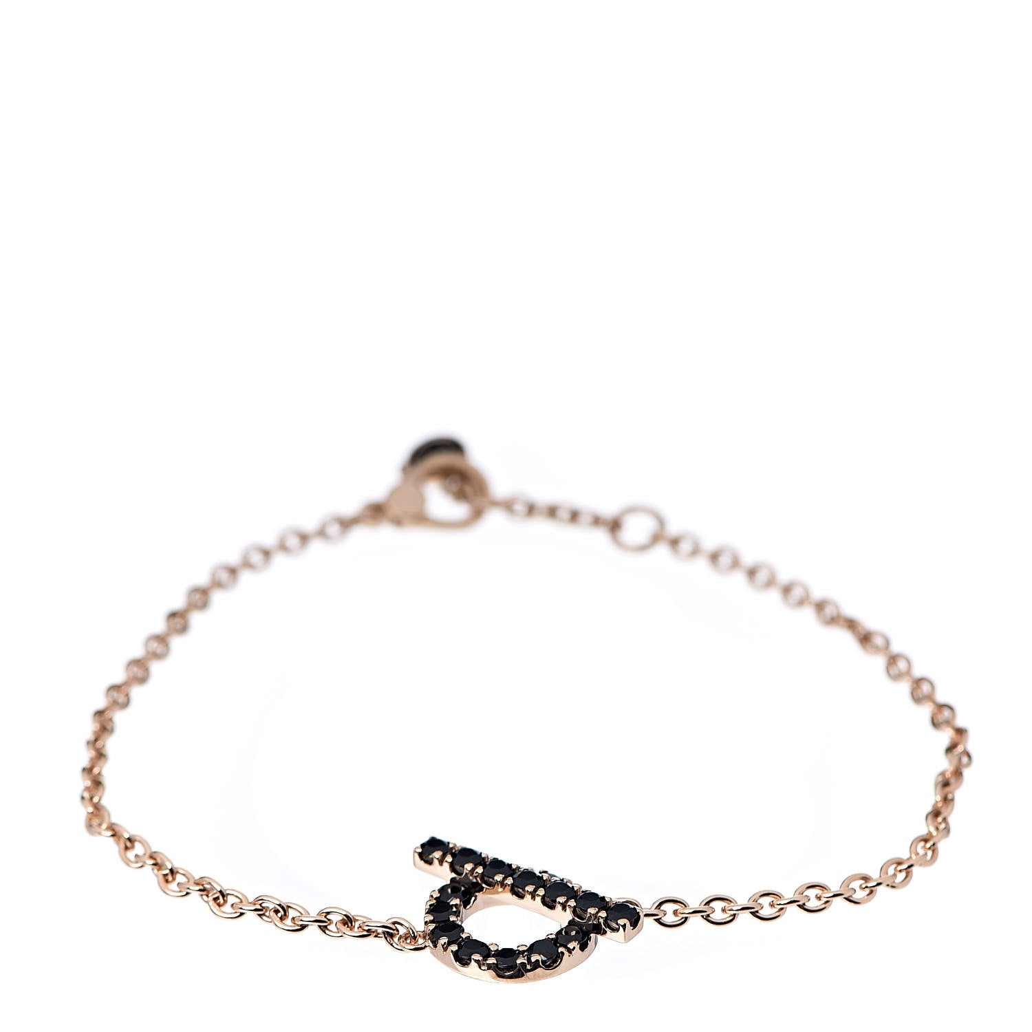 Hermes 18K Rose Gold Black Spinel Finesse Bracelet SH 1 of 6