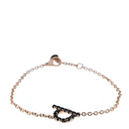Hermes 18K Rose Gold Black Spinel Finesse Bracelet SH 1 of 6