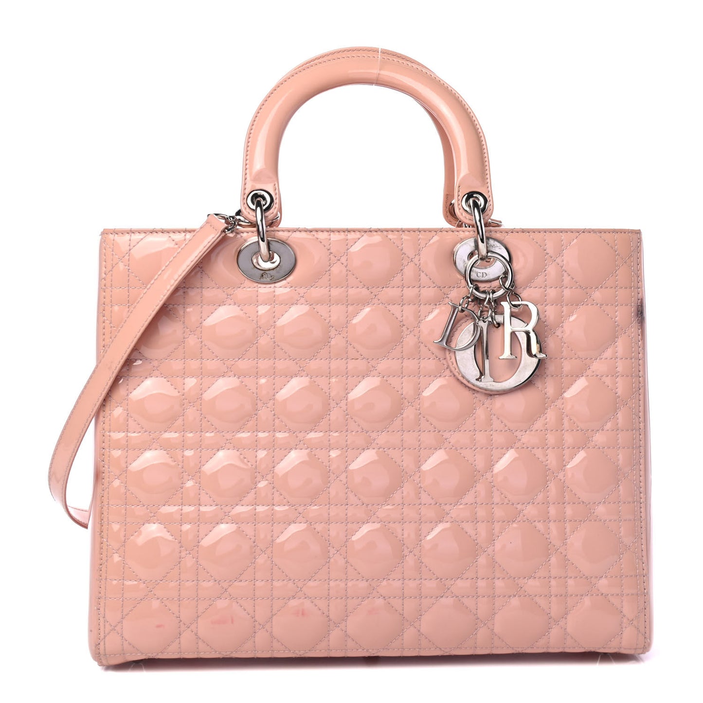 Patent Cannage Large Lady Dior Light Pink