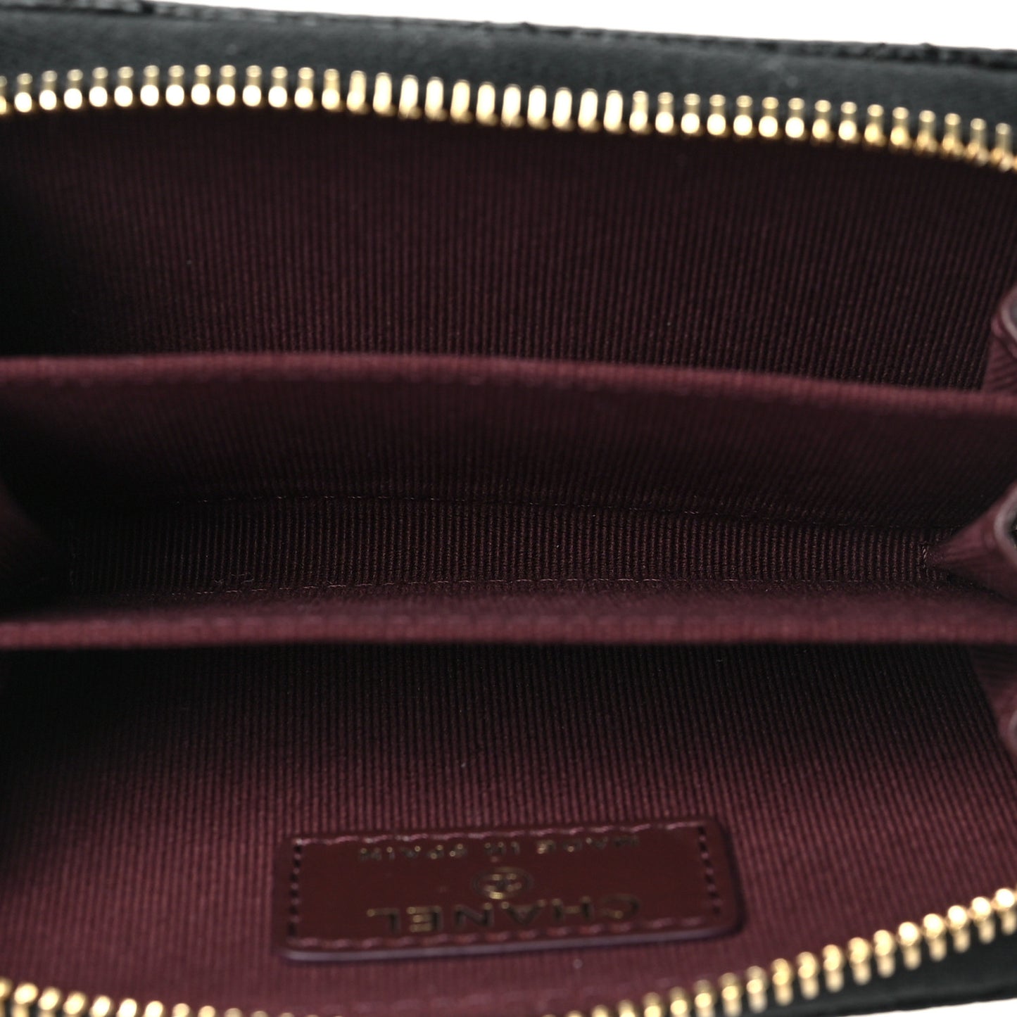 Caviar Quilted Classic Zipped Coin Purse Black