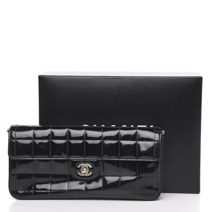 Chanel Patent Quilted East West Chocolate Bar Flap Black 14 of 14