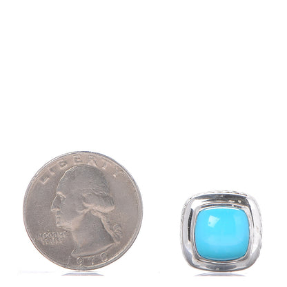 David Yurman Sterling Silver Turquoise 11mm Albion Earrings 2 of 4