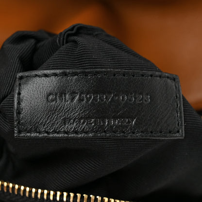 Saint Laurent Lambskin Quilted Toy Loulou Puffer Monogram Chain Satchel Dark Cork 7 of 10