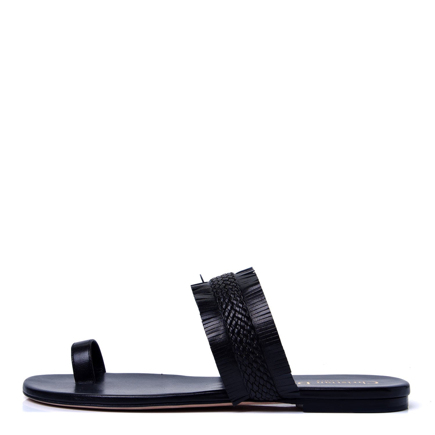 Christian Dior Lambskin Braided Wave Sandal 38.5 Black 1 of 10