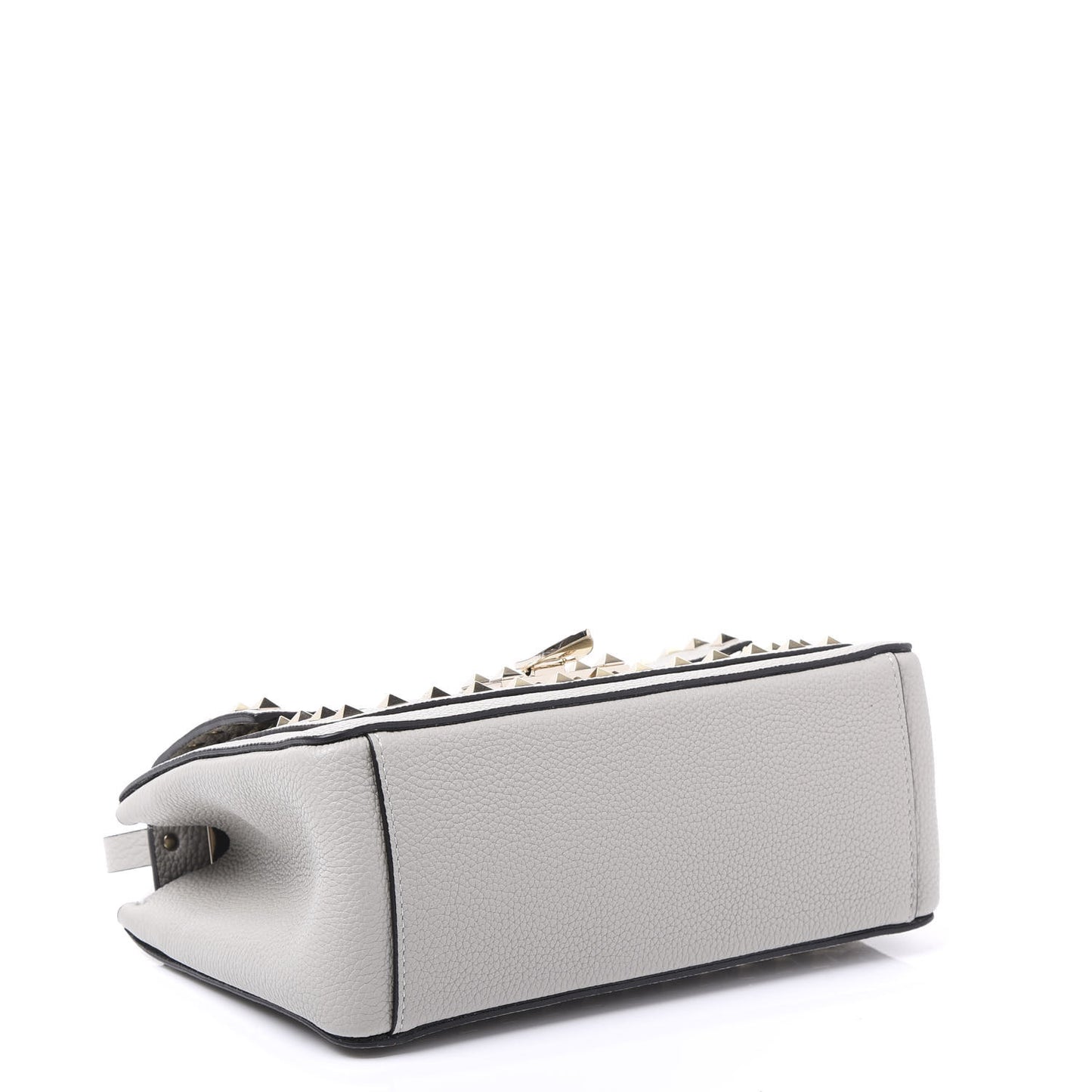Grained Calfskin Small Rockstud Crossbody Opal Grey