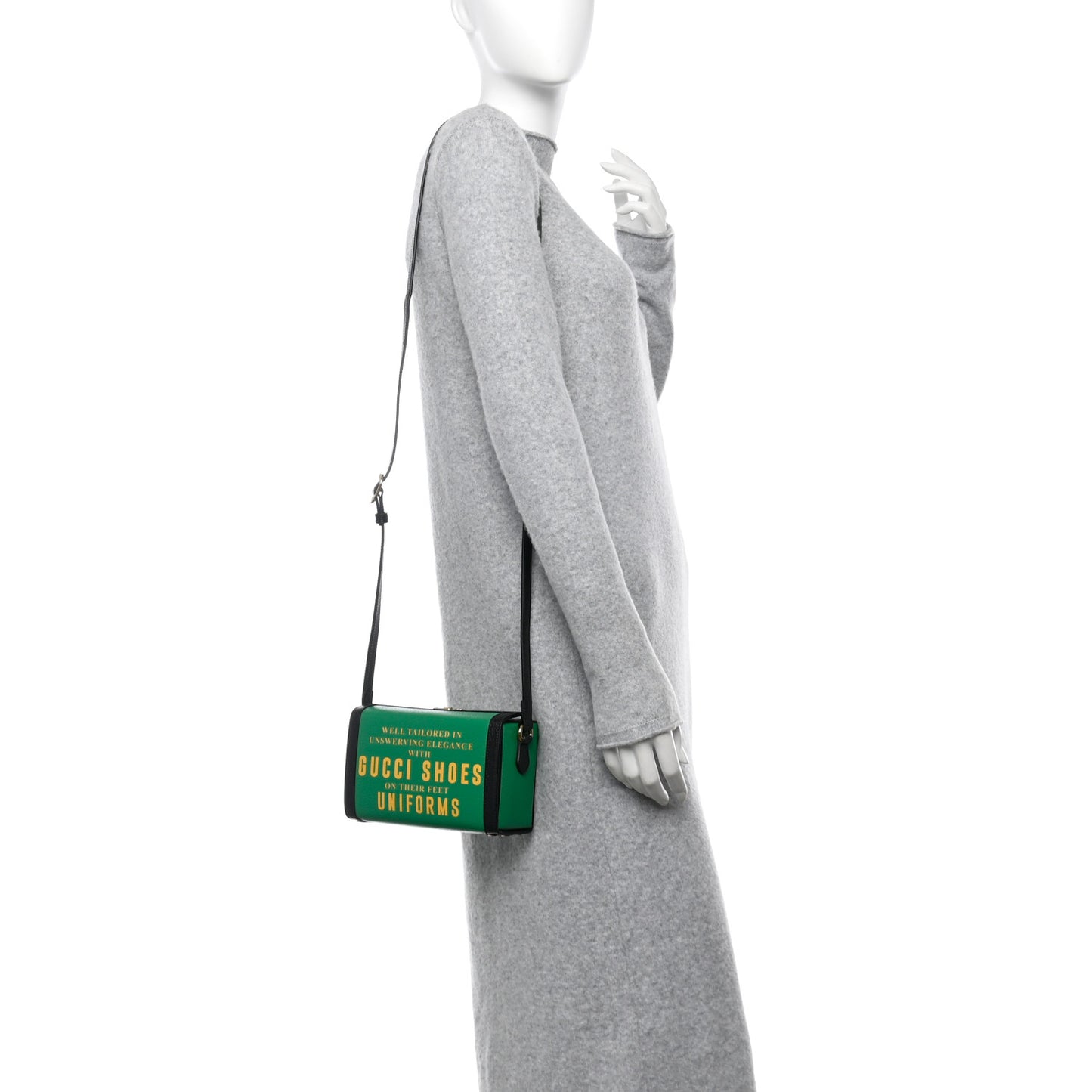 Grained Calfskin Gucci 100 Mini Bag Green