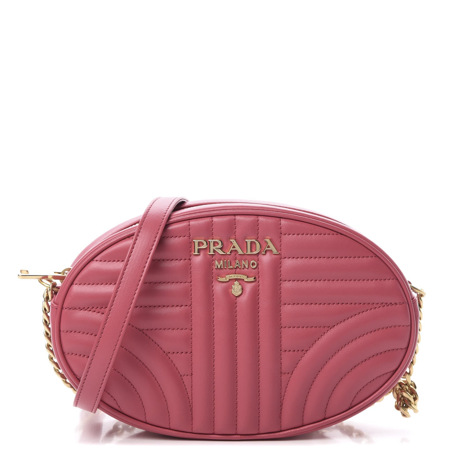 Prada Soft Calfskin Impunture Diagramme Chain Crossbody Peonia 1 of 11