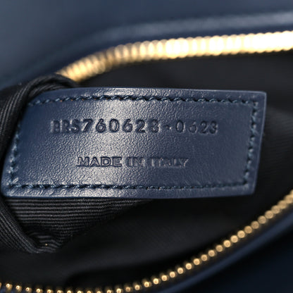Saint Laurent Lambskin Quilted Le Maillon Satchel Marine 8 of 11