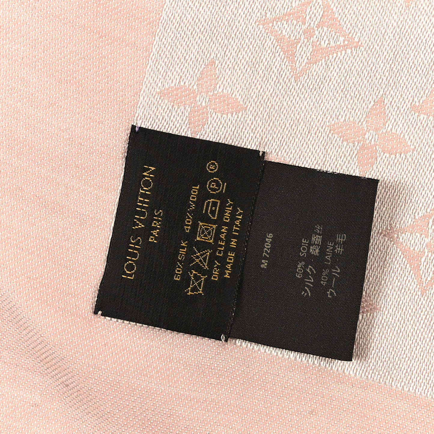 Silk Wool Monogram Denim Shawl Rose