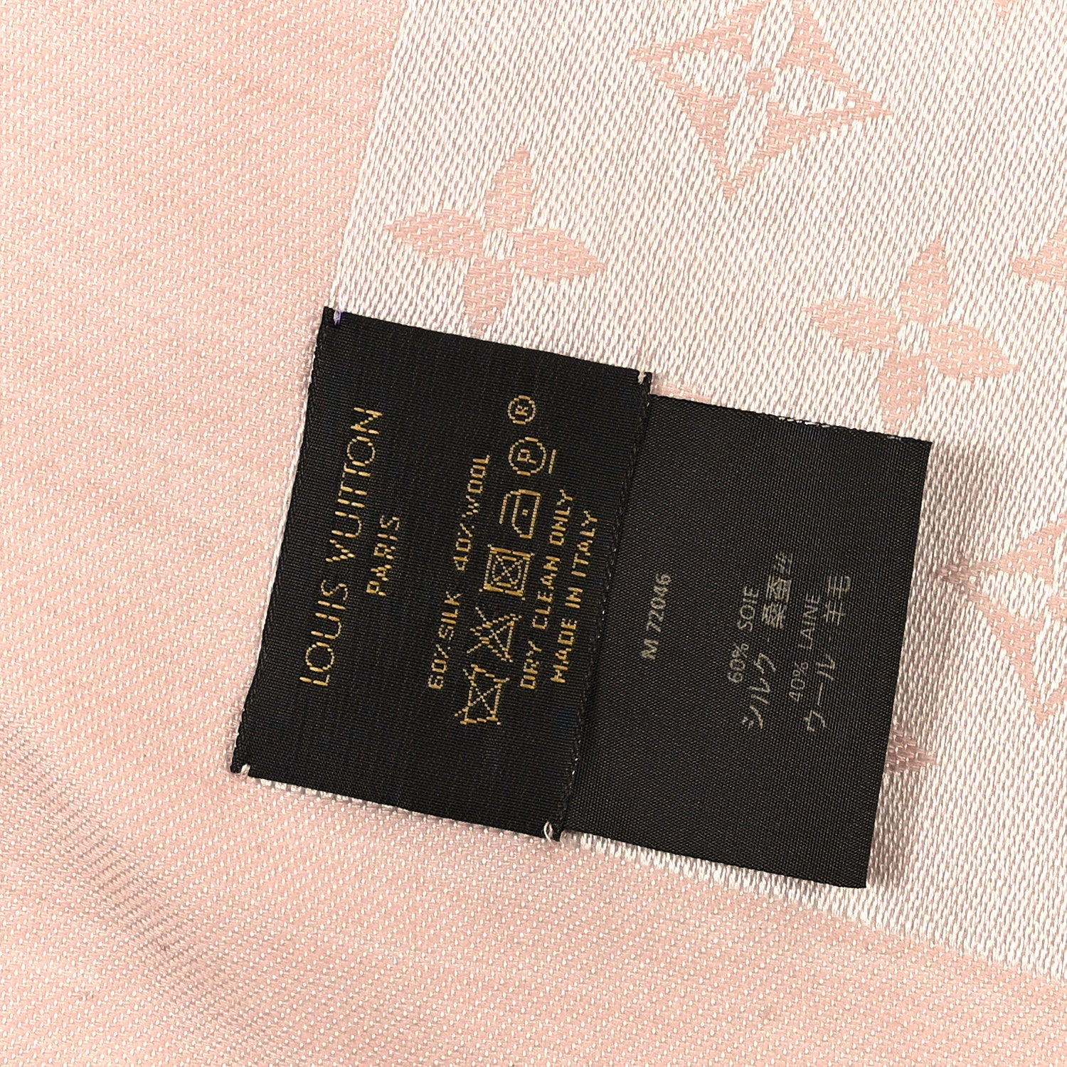 Louis Vuitton Silk Wool Monogram Denim Shawl Rose 3 of 3