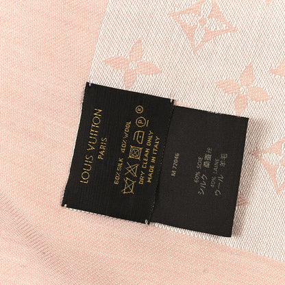 Louis Vuitton Silk Wool Monogram Denim Shawl Rose 3 of 3