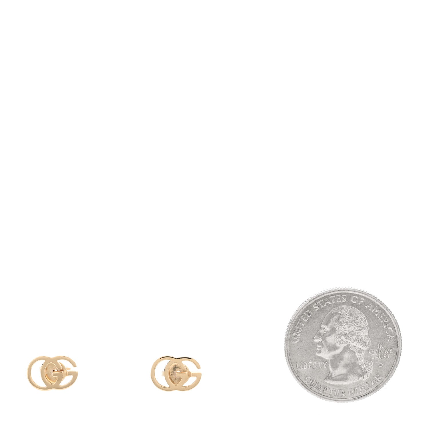 Gucci 18K Yellow Gold GG Tissue Stud Earrings 2 of 5