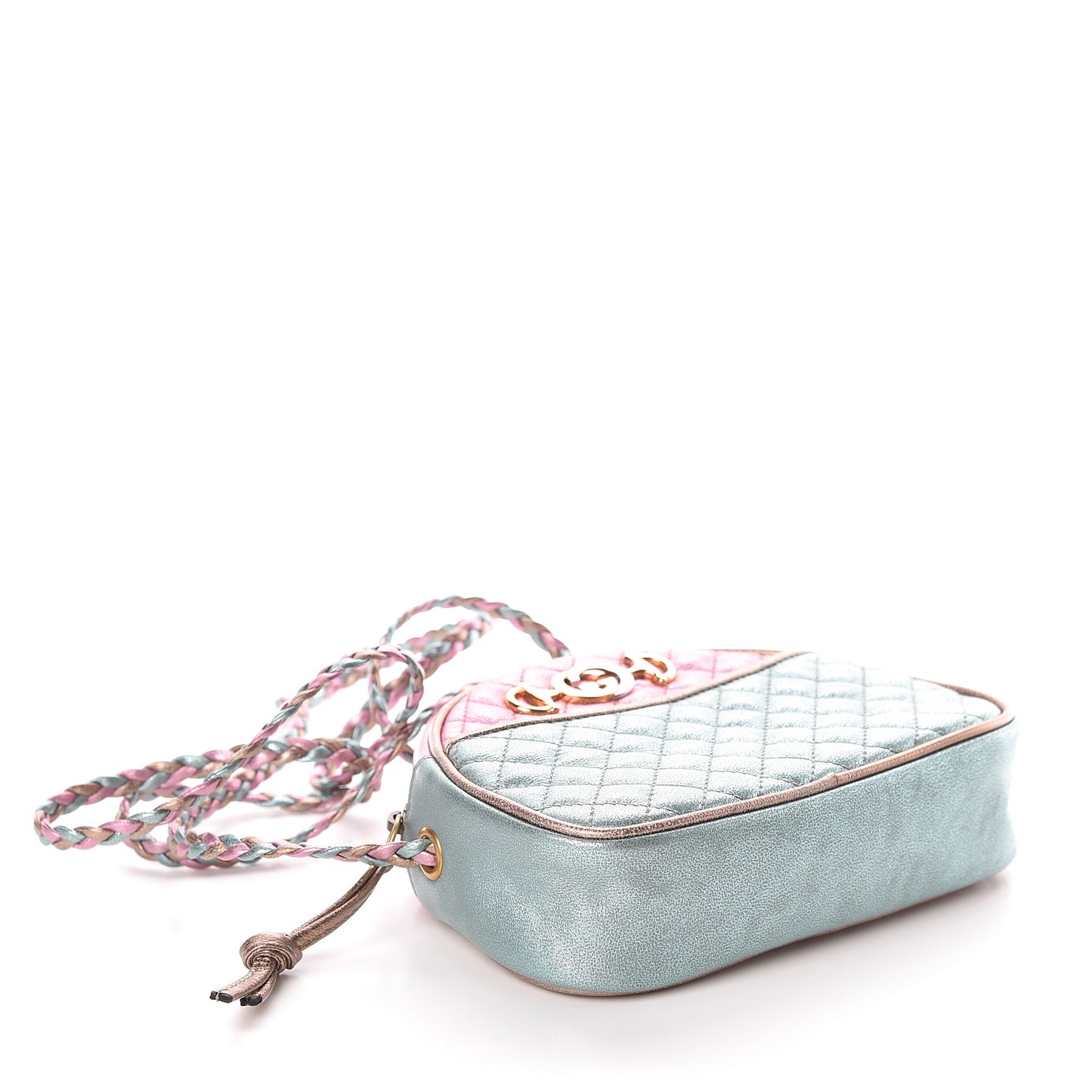 Laminated Nappa Trapuntata Mini Zumi Dome Shoulder Bag Rosa Lago Rame