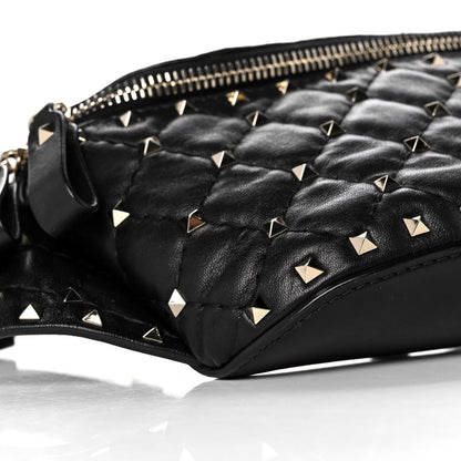 Valentino Garavani Lambskin Rockstud Spike Belt Bag 85 Black 8 of 12