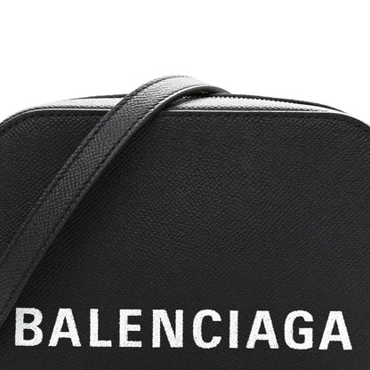 Balenciaga Signature Grained Calfskin Logo XS Ville Camera Bag Black White 8 of 11