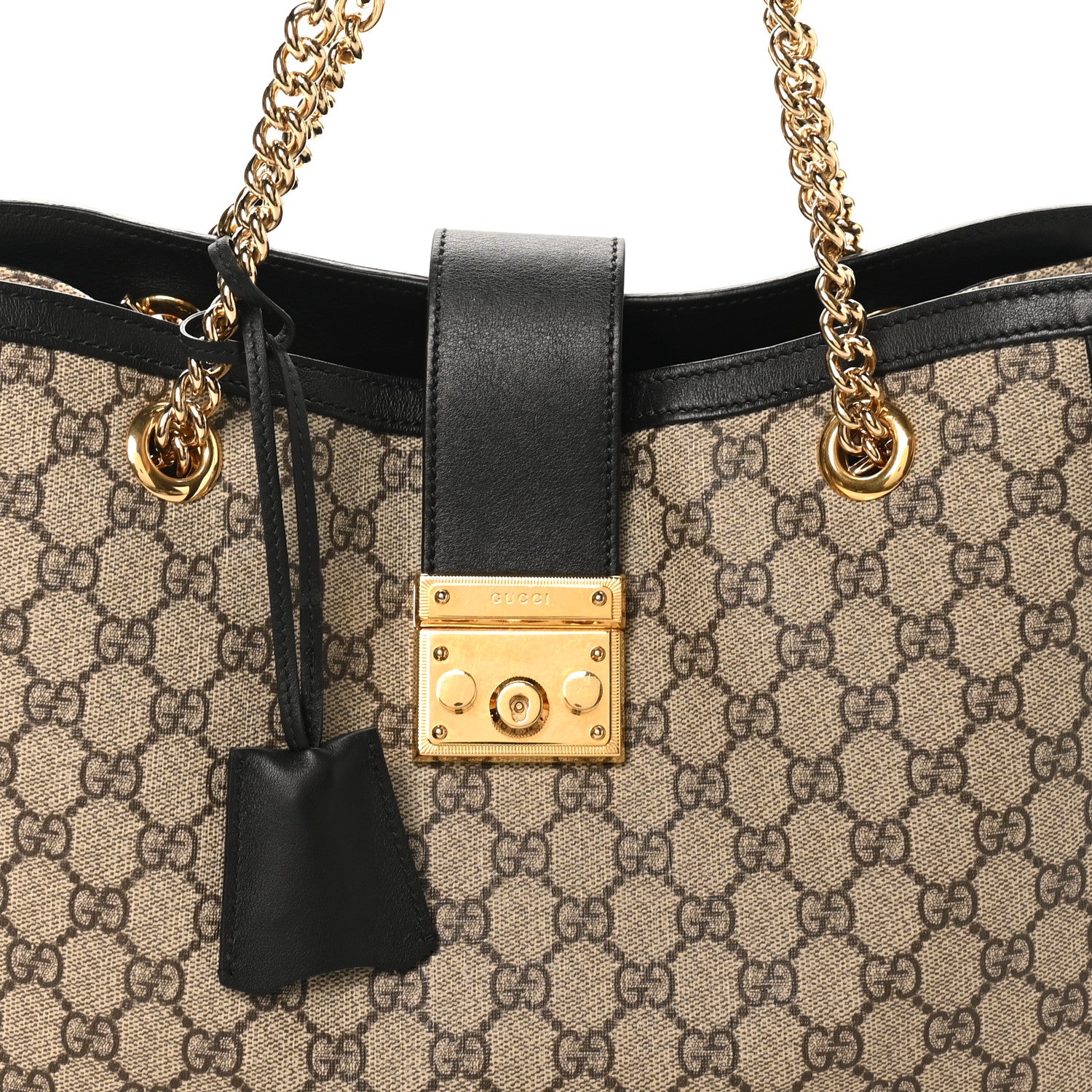 Gucci GG Supreme Monogram Medium Padlock Tote Black 8 of 10