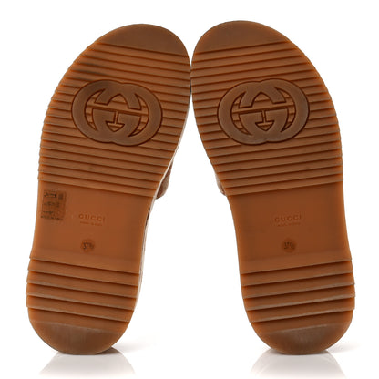 Gucci Canvas GG Monogram Angelina Platform Slide Sandals 37.5 Beige Ruggine 5 of 10