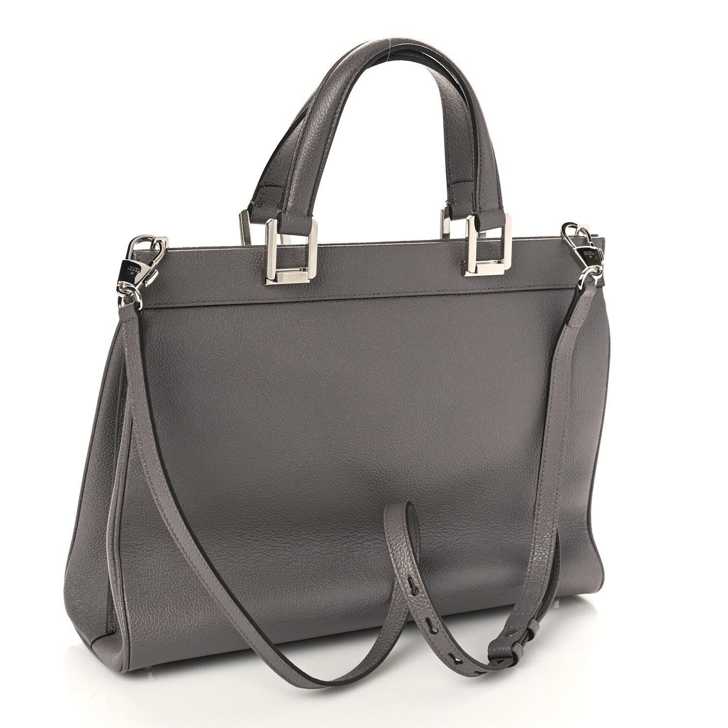 Gucci Grainy Calfskin Medium Zumi Top Handle Bag Dusty Grey 3 of 8