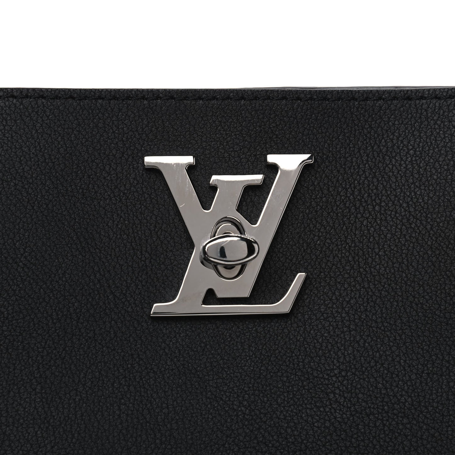 Calfskin Lockme Go Tote Black