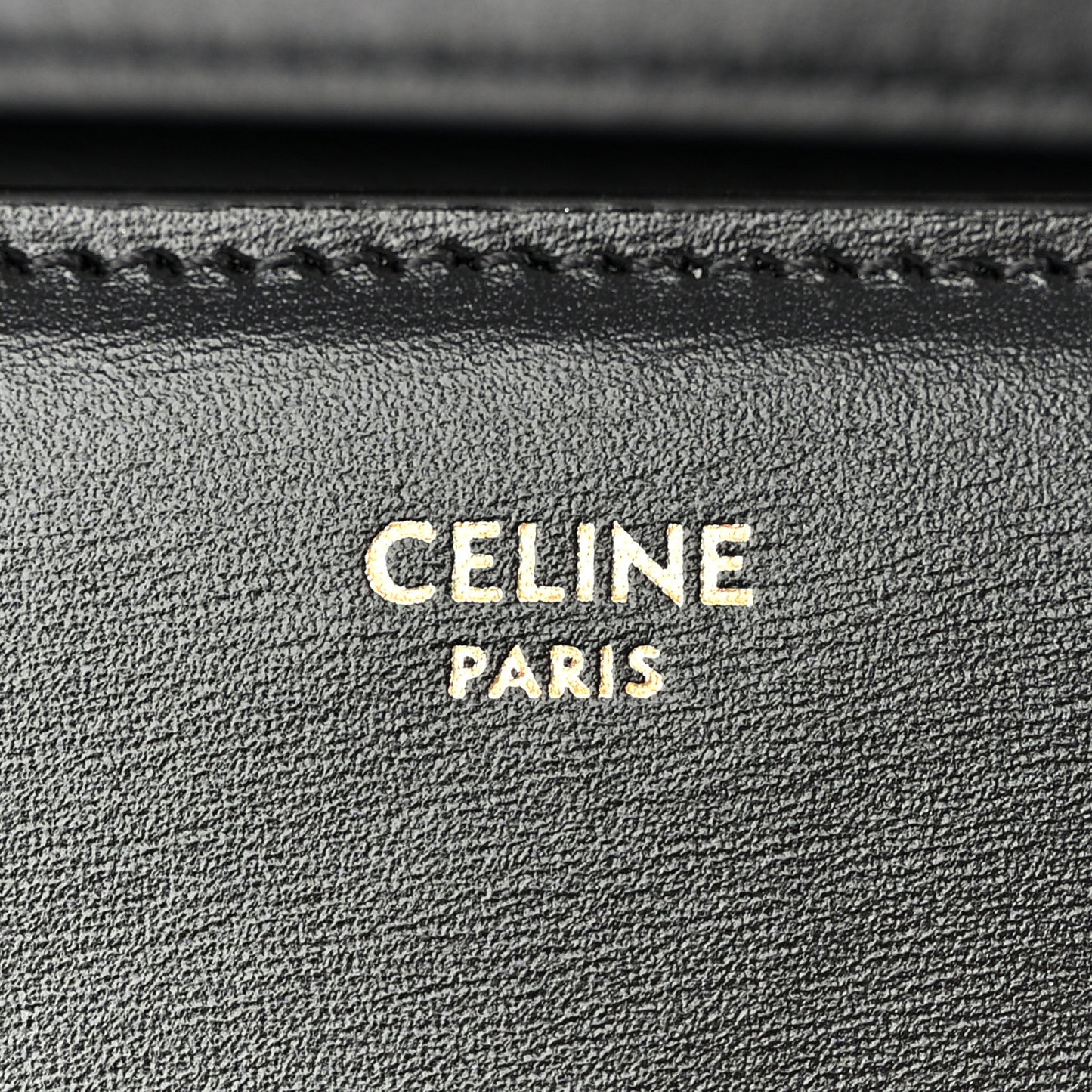 Shiny Calfskin Triomphe Margo Wallet on Chain Black