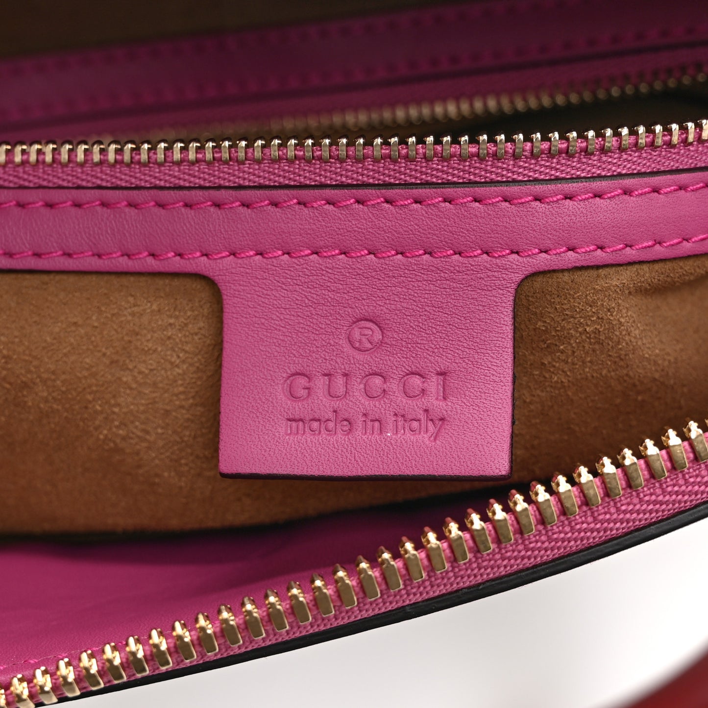 GG Supreme Monogram Moon Calfskin Small Zip Top Tote Beige Ebony Hibiscus Red New Rosette