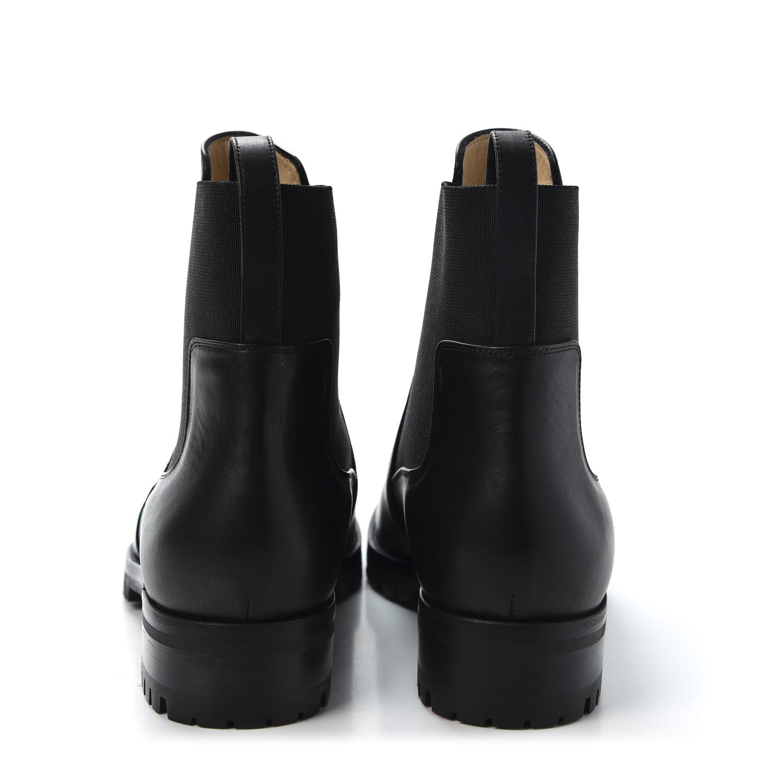 Christian Louboutin Calfskin Marchacroche Flat Chelsea Boots 37.5 Black 5 of 9