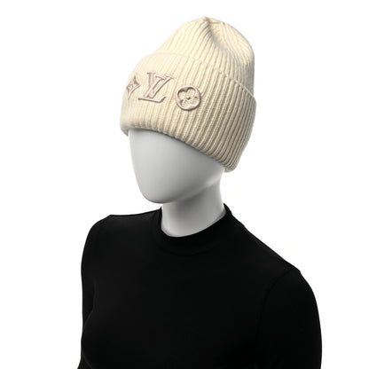 Louis Vuitton Wool Monogram LV Headline Beanie Hat White 2 of 5