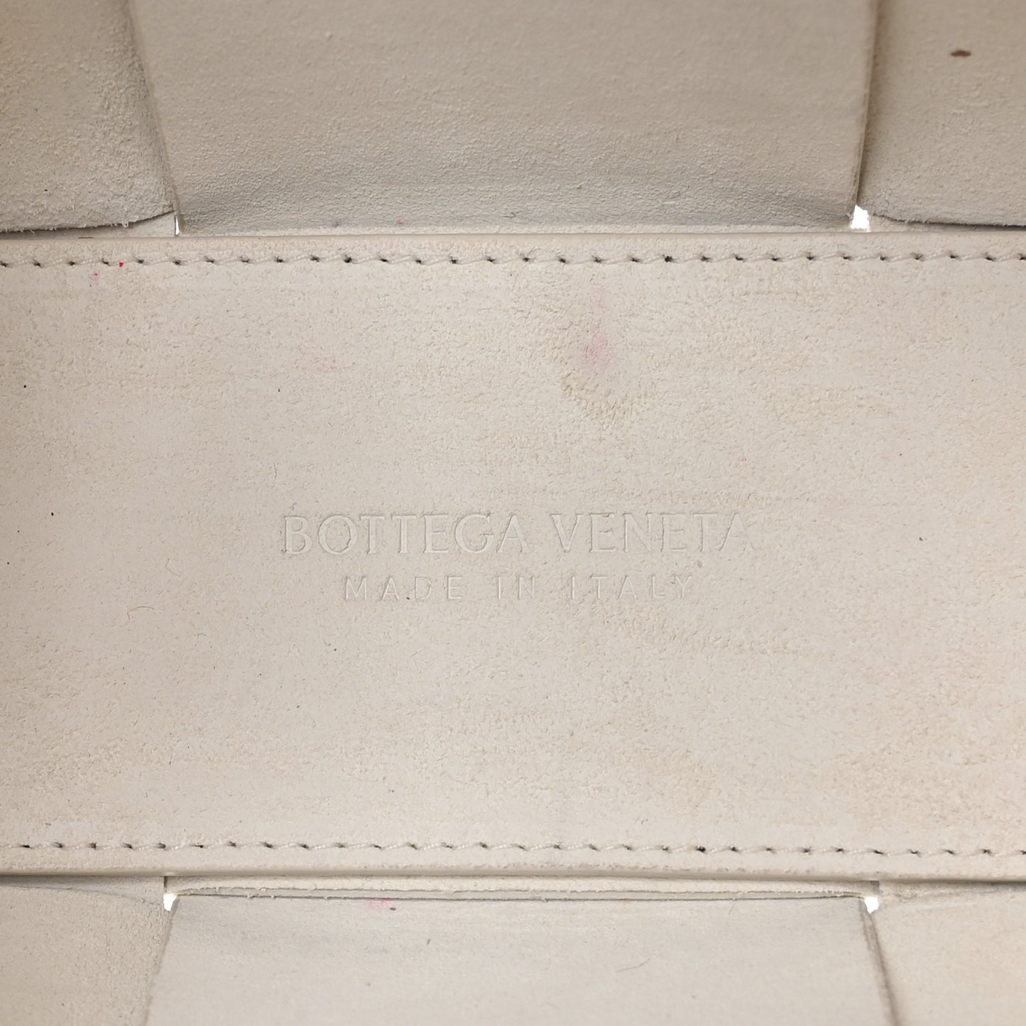 BOTTEGA VENETA Grained Calfskin Intrecciato Candy Arco Tote White
