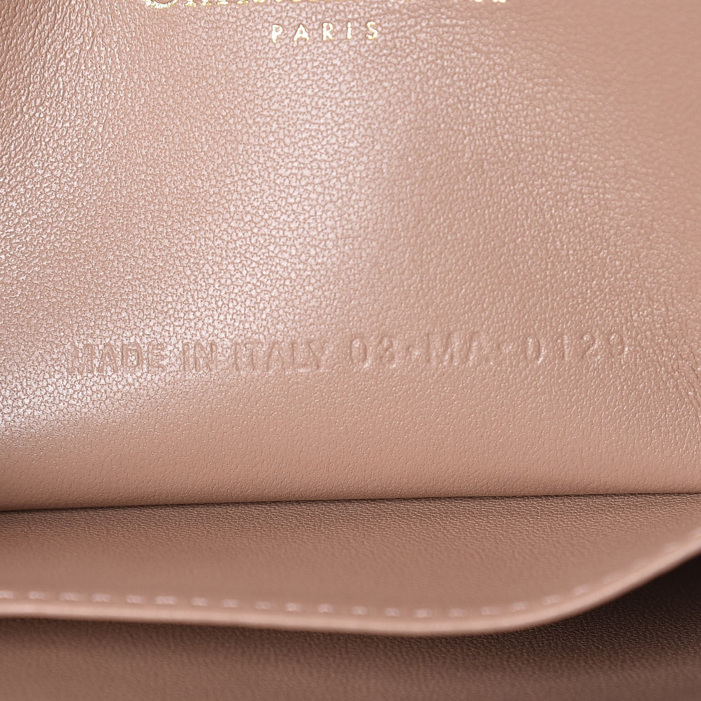 Lambskin Cannage Lady Dior Pouch Beige